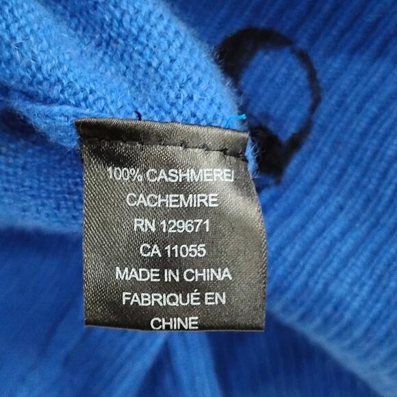 Skull Cashmere Jamie Jack Sweater V-Neck Blue Black Print Size Small - Picture 6 of 6